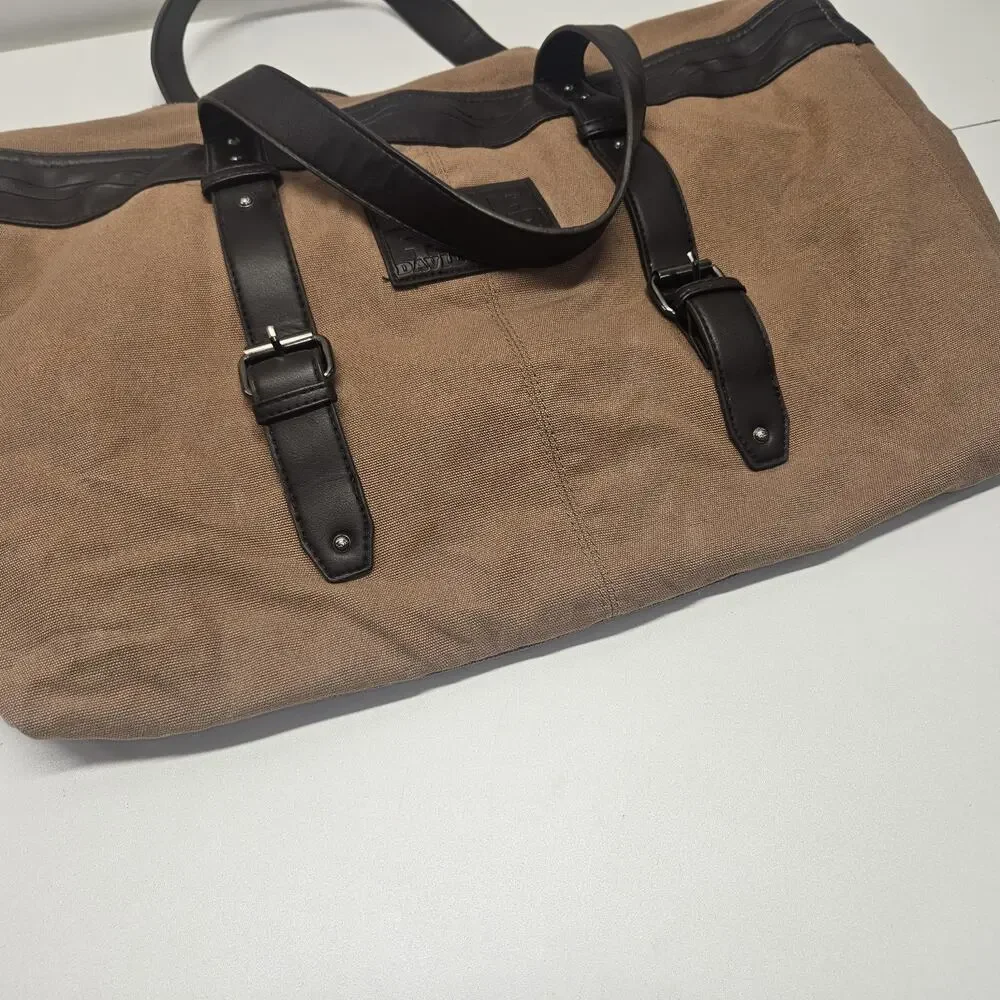 Buffalo David Bitton Tan Canvas Duffel with Black Trim